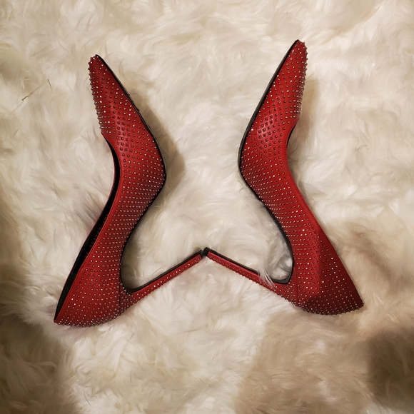 YSL Paris Studded Pointed-Toe Pump, red/Silver - Picture 11 of 16